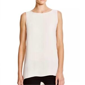 Eileen Fisher Size L Sleeveless Crewneck  Tunic Top in Ivory-Cream